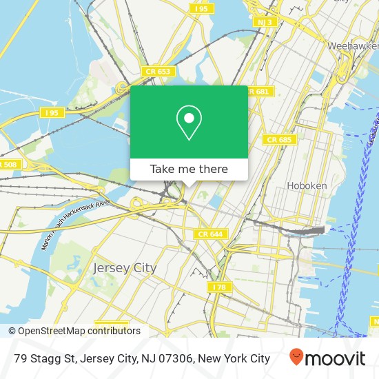 Mapa de 79 Stagg St, Jersey City, NJ 07306