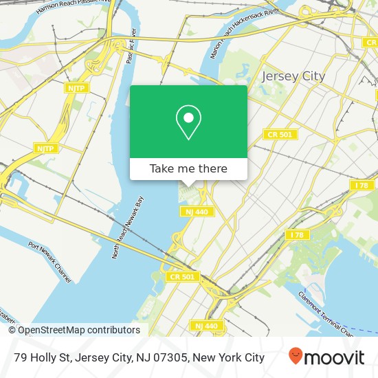 Mapa de 79 Holly St, Jersey City, NJ 07305