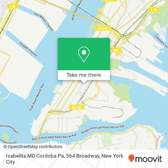 Mapa de Isabelita MD Cordoba Pa, 564 Broadway