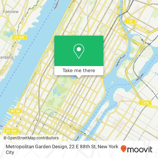 Mapa de Metropolitan Garden Design, 22 E 88th St