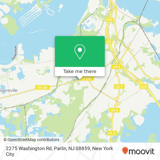 Mapa de 2275 Washington Rd, Parlin, NJ 08859