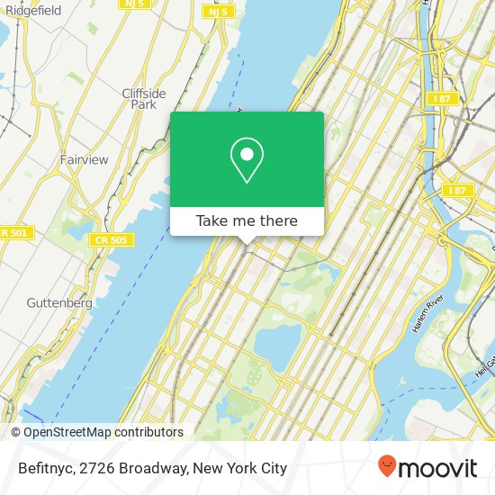 Befitnyc, 2726 Broadway map