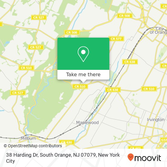 Mapa de 38 Harding Dr, South Orange, NJ 07079