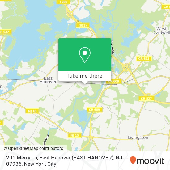 Mapa de 201 Merry Ln, East Hanover (EAST HANOVER), NJ 07936