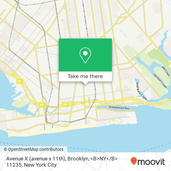 Avenue X (avenue x 11th), Brooklyn, <B>NY< / B> 11235 map