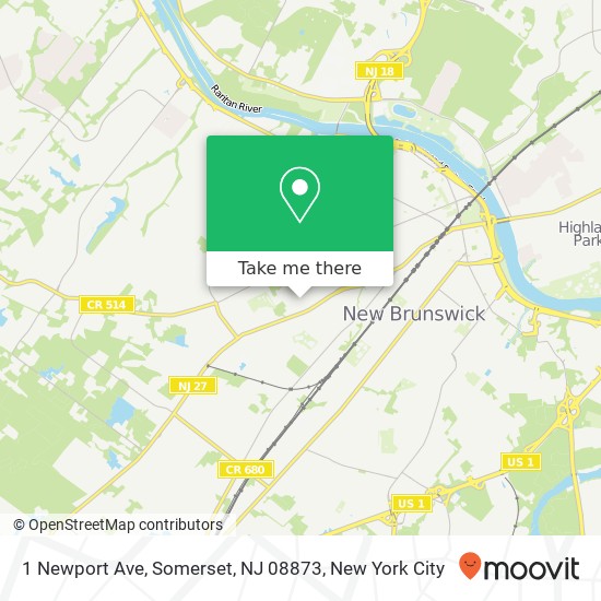 Mapa de 1 Newport Ave, Somerset, NJ 08873