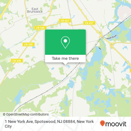 Mapa de 1 New York Ave, Spotswood, NJ 08884