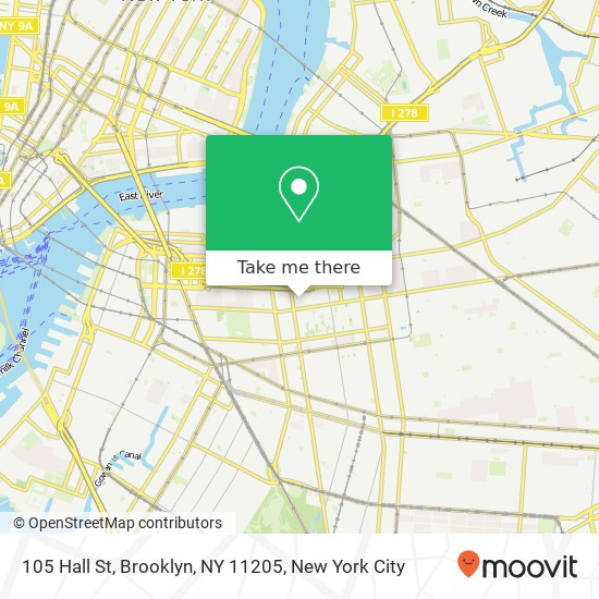 Mapa de 105 Hall St, Brooklyn, NY 11205