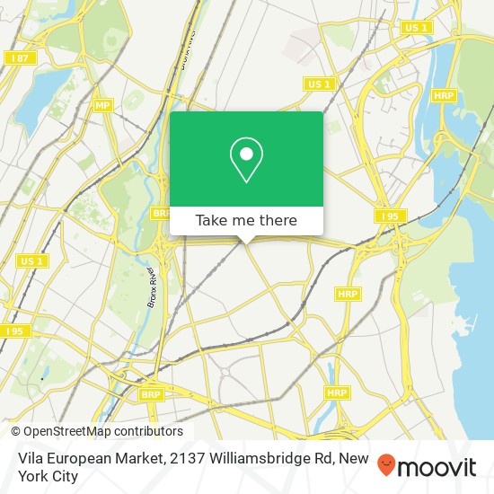 Mapa de Vila European Market, 2137 Williamsbridge Rd