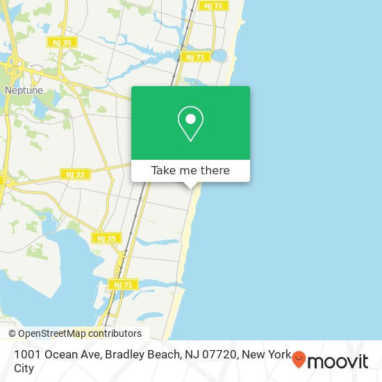 Mapa de 1001 Ocean Ave, Bradley Beach, NJ 07720