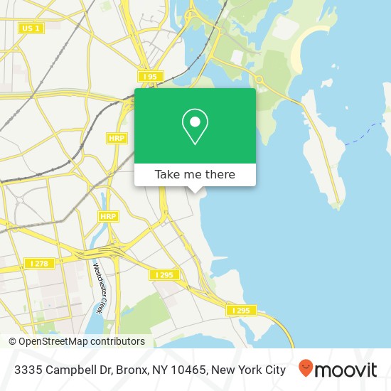 Mapa de 3335 Campbell Dr, Bronx, NY 10465