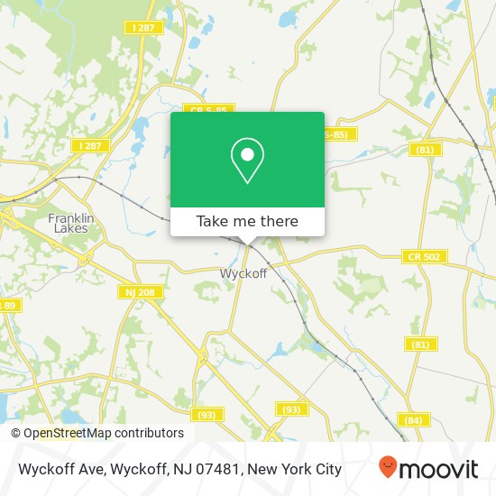 Mapa de Wyckoff Ave, Wyckoff, NJ 07481