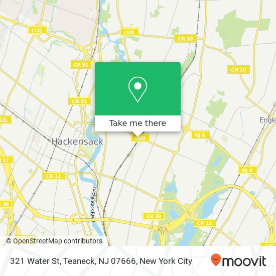 Mapa de 321 Water St, Teaneck, NJ 07666