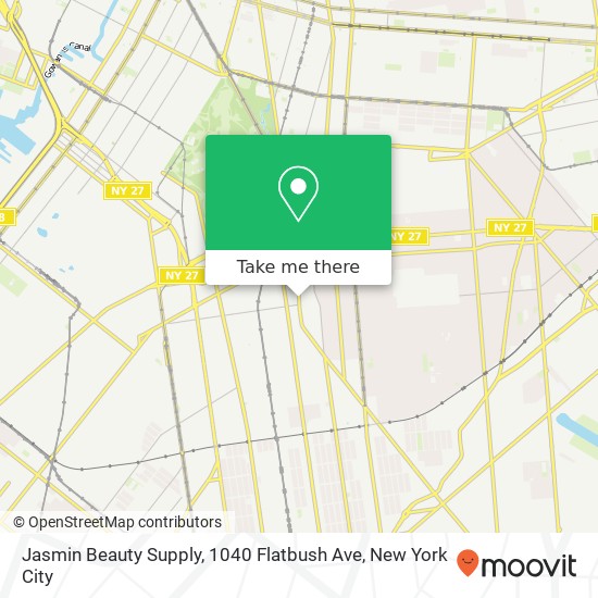 Mapa de Jasmin Beauty Supply, 1040 Flatbush Ave