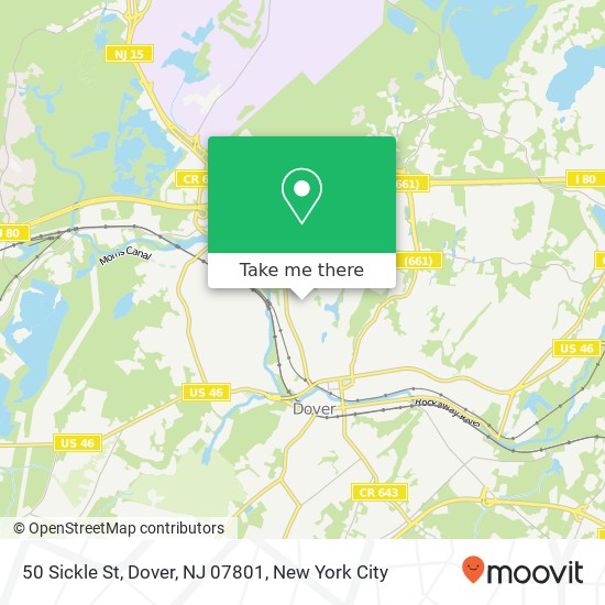 Mapa de 50 Sickle St, Dover, NJ 07801