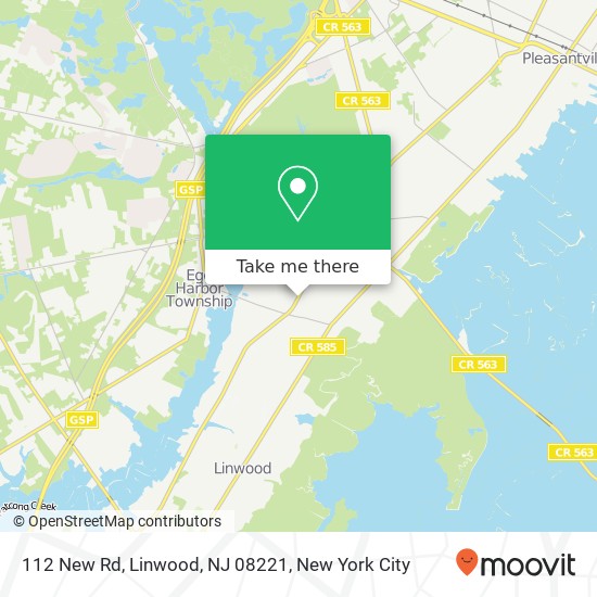 Mapa de 112 New Rd, Linwood, NJ 08221