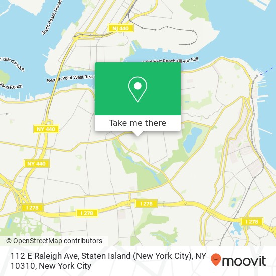 Mapa de 112 E Raleigh Ave, Staten Island (New York City), NY 10310