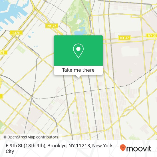 Mapa de E 9th St (18th 9th), Brooklyn, NY 11218