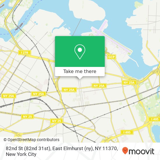 Mapa de 82nd St (82nd 31st), East Elmhurst (ny), NY 11370