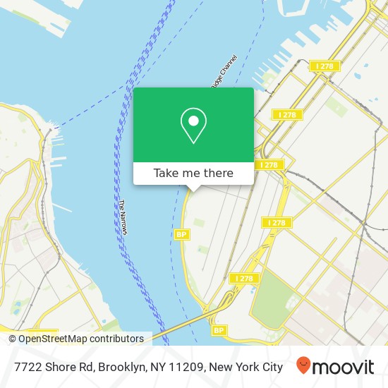 Mapa de 7722 Shore Rd, Brooklyn, NY 11209