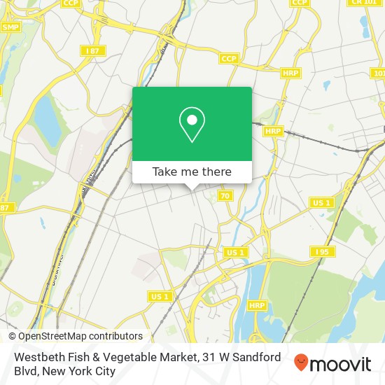 Mapa de Westbeth Fish & Vegetable Market, 31 W Sandford Blvd