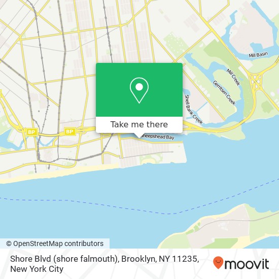 Mapa de Shore Blvd (shore falmouth), Brooklyn, NY 11235