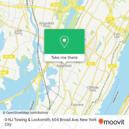 0-NJ Towing & Locksmith, 604 Broad Ave map