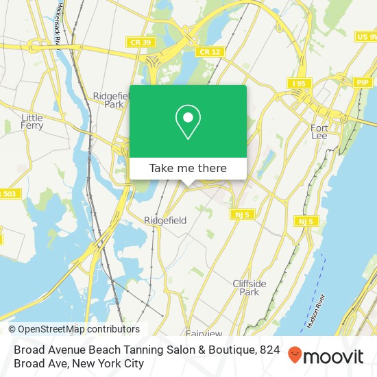 Mapa de Broad Avenue Beach Tanning Salon & Boutique, 824 Broad Ave