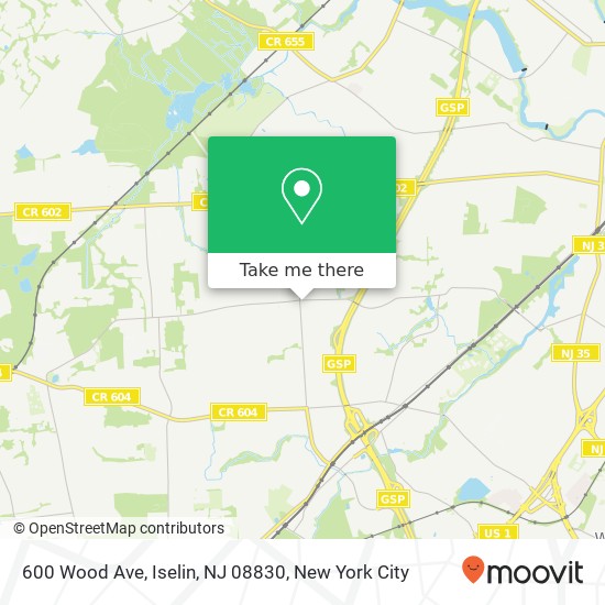 Mapa de 600 Wood Ave, Iselin, NJ 08830