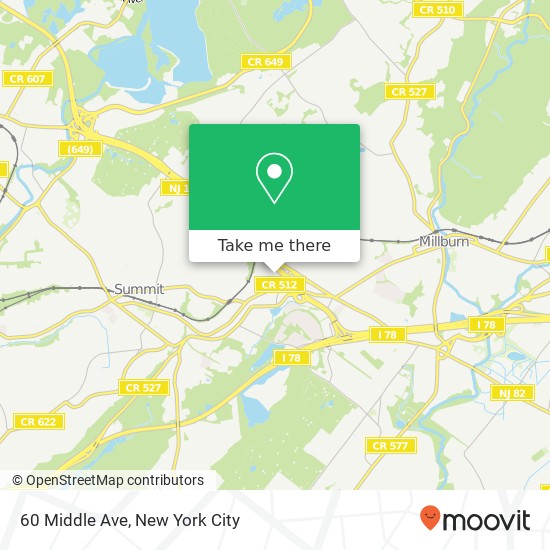 Mapa de 60 Middle Ave, Summit, NJ 07901