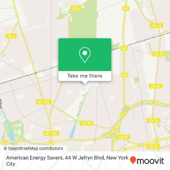 Mapa de American Energy Savers, 44 W Jefryn Blvd