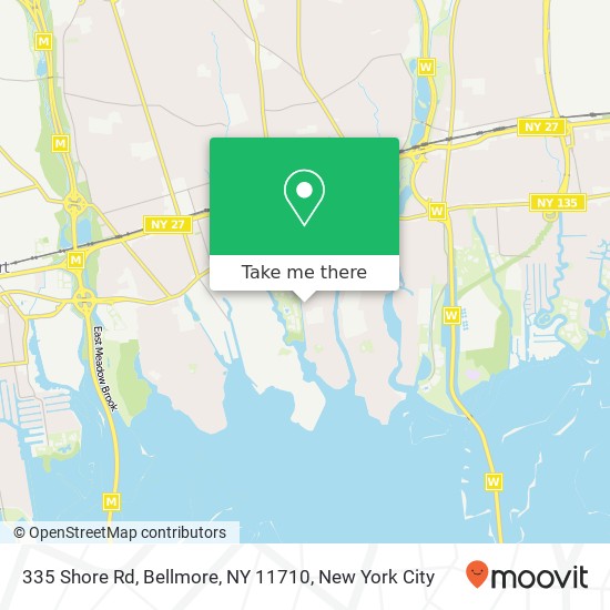Mapa de 335 Shore Rd, Bellmore, NY 11710