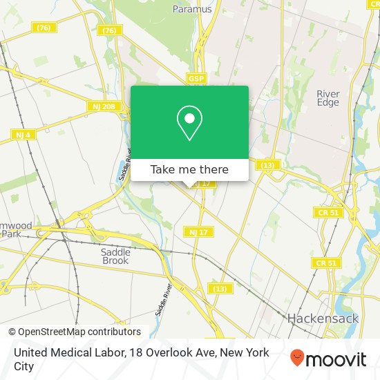 Mapa de United Medical Labor, 18 Overlook Ave