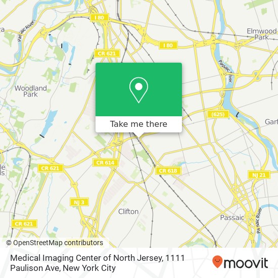 Mapa de Medical Imaging Center of North Jersey, 1111 Paulison Ave