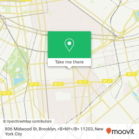 806 Midwood St, Brooklyn, <B>NY< / B> 11203 map