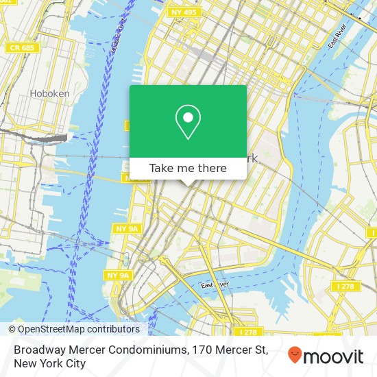 Mapa de Broadway Mercer Condominiums, 170 Mercer St
