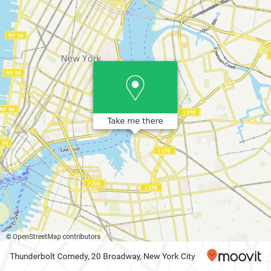 Thunderbolt Comedy, 20 Broadway map