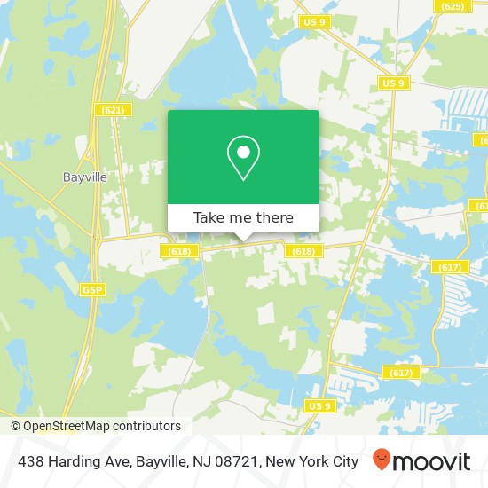 Mapa de 438 Harding Ave, Bayville, NJ 08721