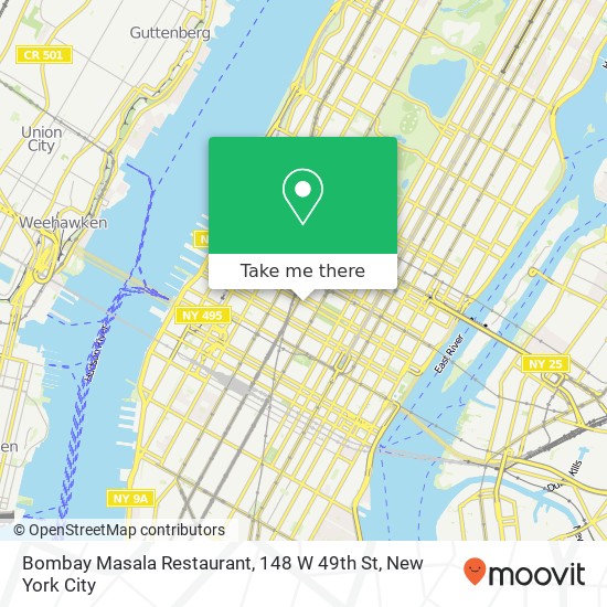 Bombay Masala Restaurant, 148 W 49th St map