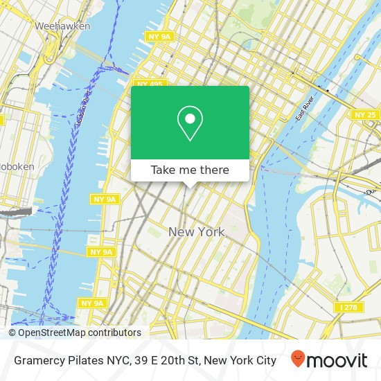 Mapa de Gramercy Pilates NYC, 39 E 20th St