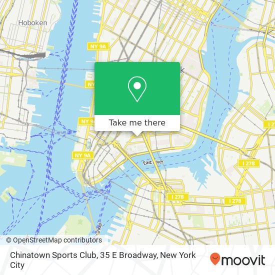 Mapa de Chinatown Sports Club, 35 E Broadway