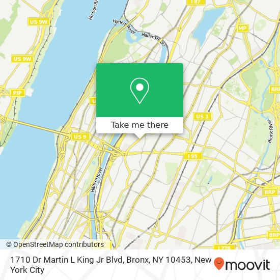 Mapa de 1710 Dr Martin L King Jr Blvd, Bronx, NY 10453