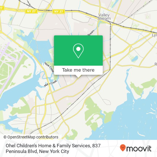 Mapa de Ohel Children's Home & Family Services, 837 Peninsula Blvd