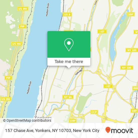 Mapa de 157 Chase Ave, Yonkers, NY 10703