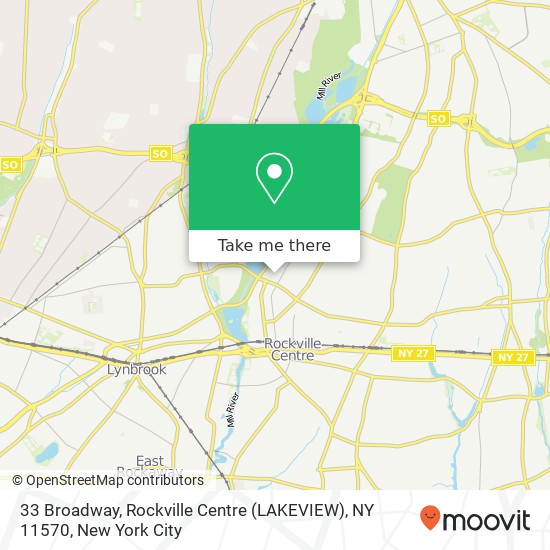 Mapa de 33 Broadway, Rockville Centre (LAKEVIEW), NY 11570