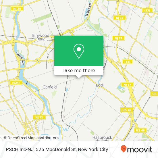 Mapa de PSCH Inc-NJ, 526 MacDonald St