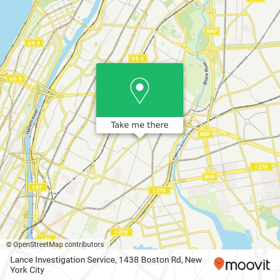 Mapa de Lance Investigation Service, 1438 Boston Rd