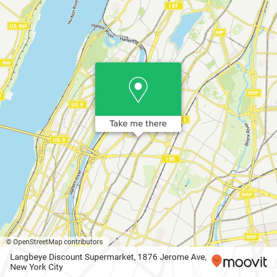 Mapa de Langbeye Discount Supermarket, 1876 Jerome Ave