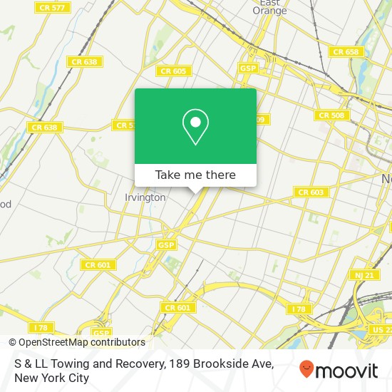 S & LL Towing and Recovery, 189 Brookside Ave map