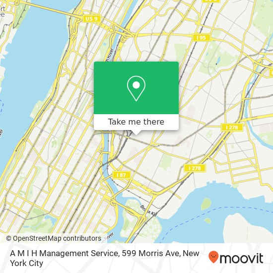 Mapa de A M I H Management Service, 599 Morris Ave